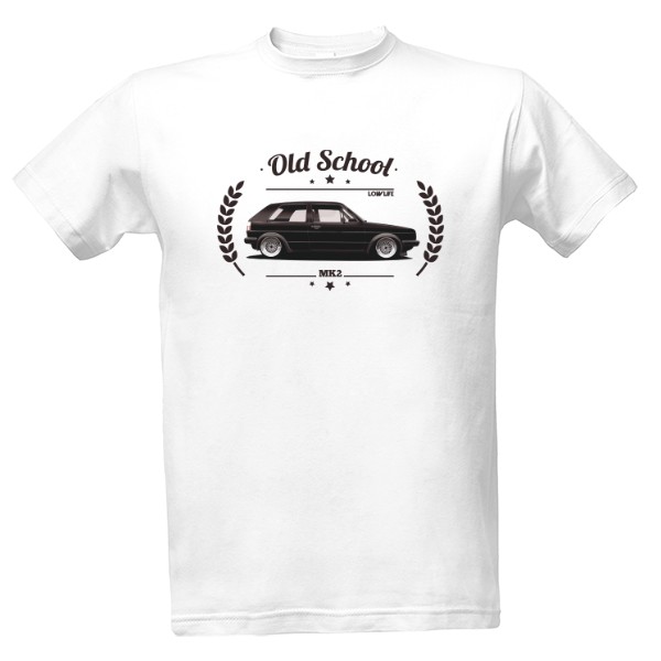 Tričko s potlačou VW Golf MK2 Old School